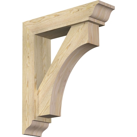 Westlake Traditional Rough Sawn Bracket W/ Offset Brace, Douglas Fir, 6W X 24D X 28H